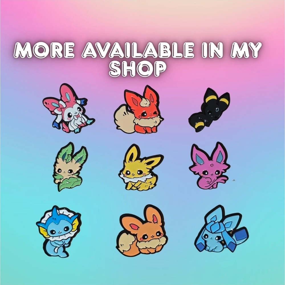 Pokémon FLAREON Eevee Evolutions Chibi Enamel Pin Set – Collector's Charm - Picture 2 of 3